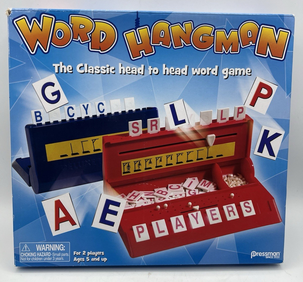 Pressman Word Hangman Classic Head to Head Word Game 2 Player Ages 5+ New